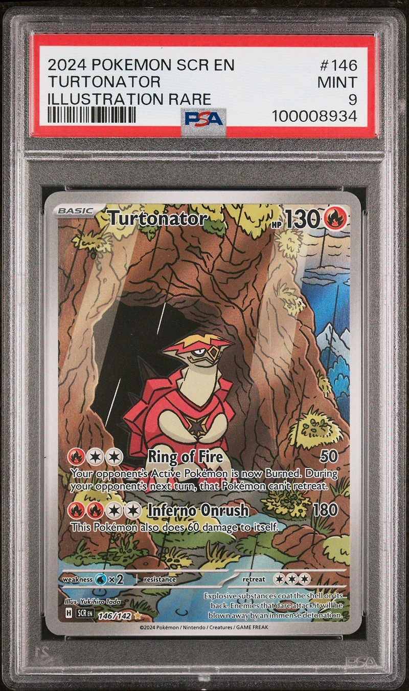 2024 Pokemon Scr En-stellar Crown 146 Turtonator Illustration Rare PSA