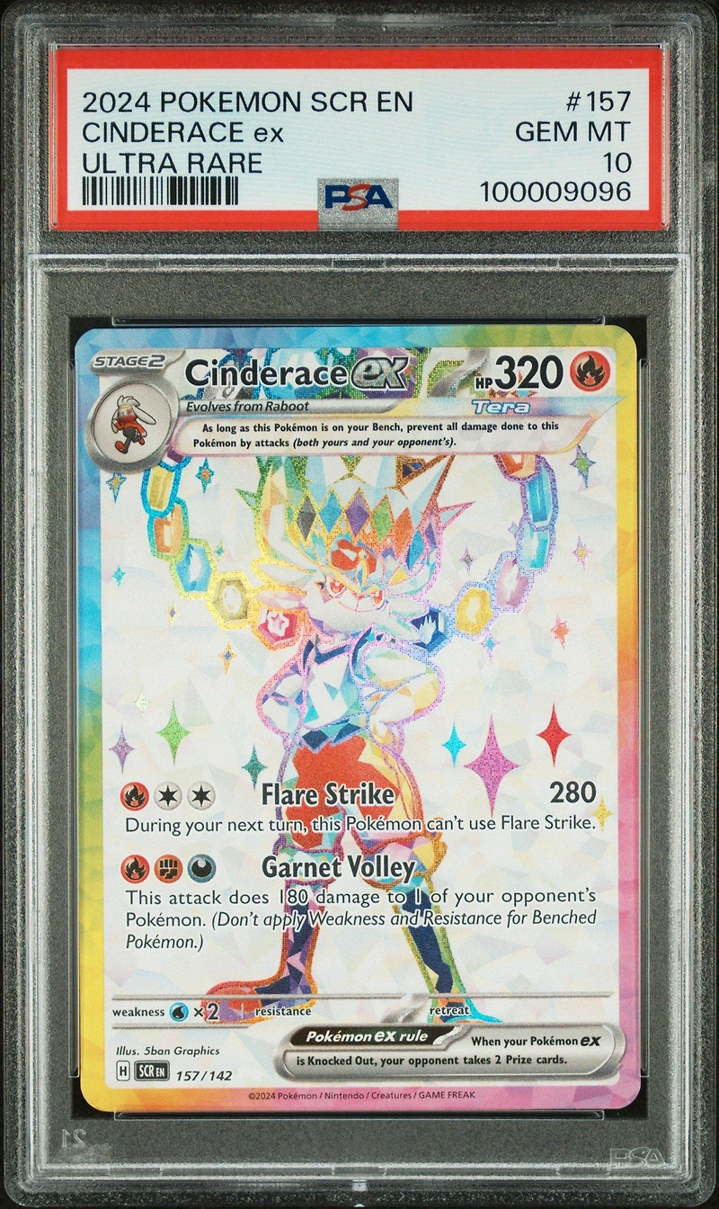 2024 Pokemon Scr En-stellar Crown 157 Cinderace Ex Ultra Rare PSA