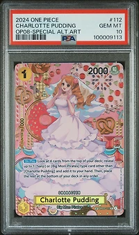 2024 One Piece Two Legends 112 Charlotte Pudding Special Alternate Art PSA 10