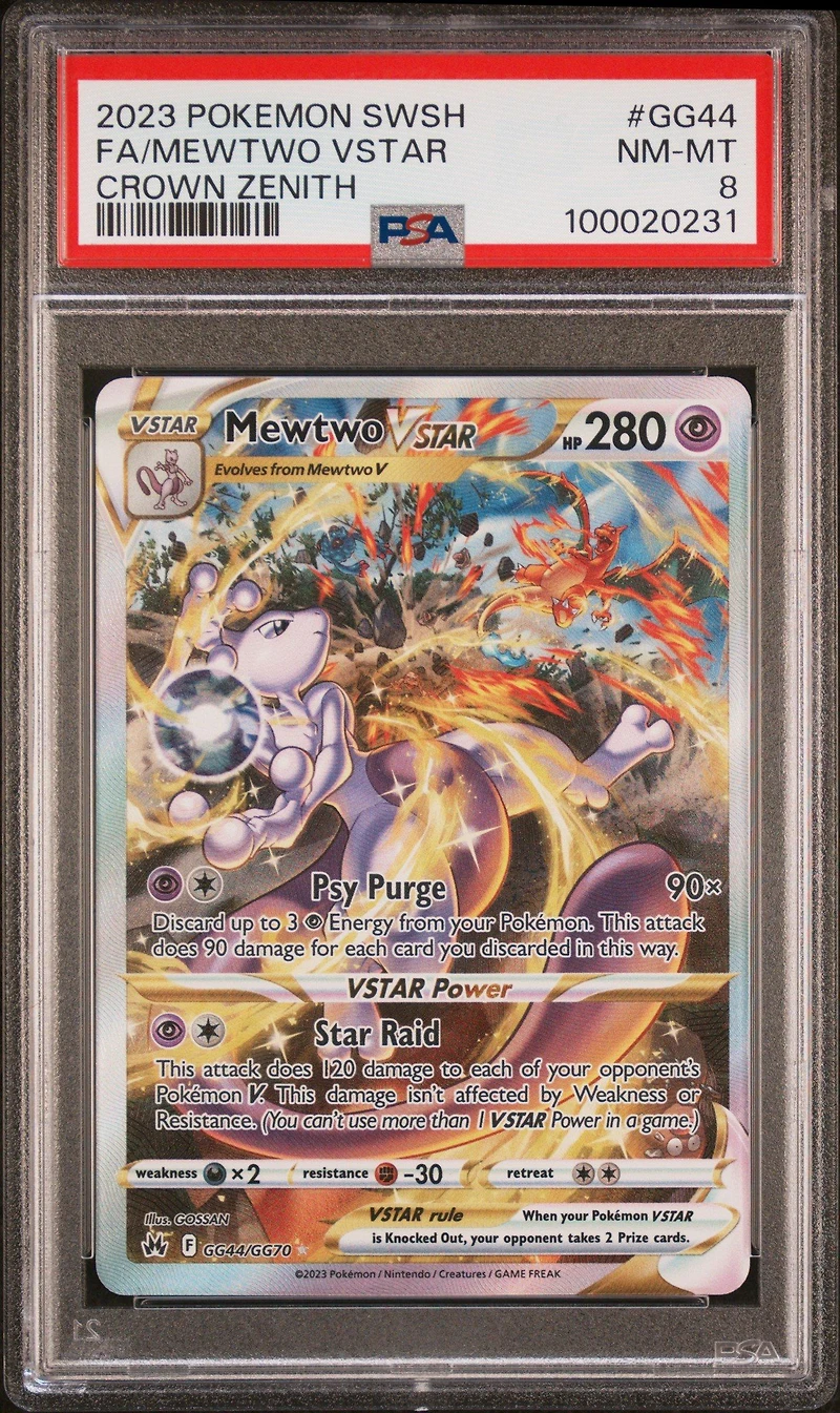 2023 Pokemon Sword And Shield Crown Zenith Gg44 Full Art/mewtwo Vstar PSA