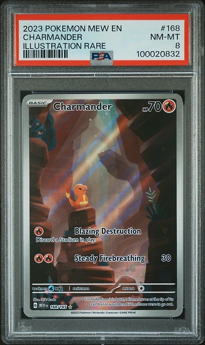 2023 Pokemon Mew En-151 168 Charmander Illustration Rare PSA