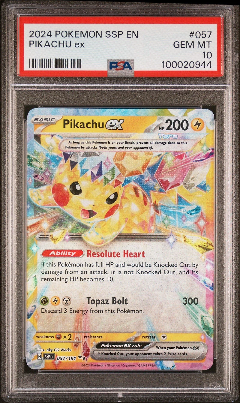 2024 Pokemon Ssp En-surging Sparks 057 Pikachu Ex PSA