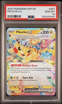 2024 Pokemon Ssp En-surging Sparks 057 Pikachu Ex PSA