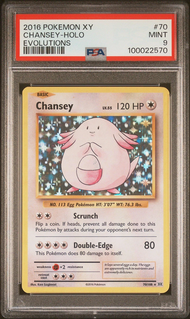 2016 Pokemon Xy Evolutions 70 Chansey-holo PSA