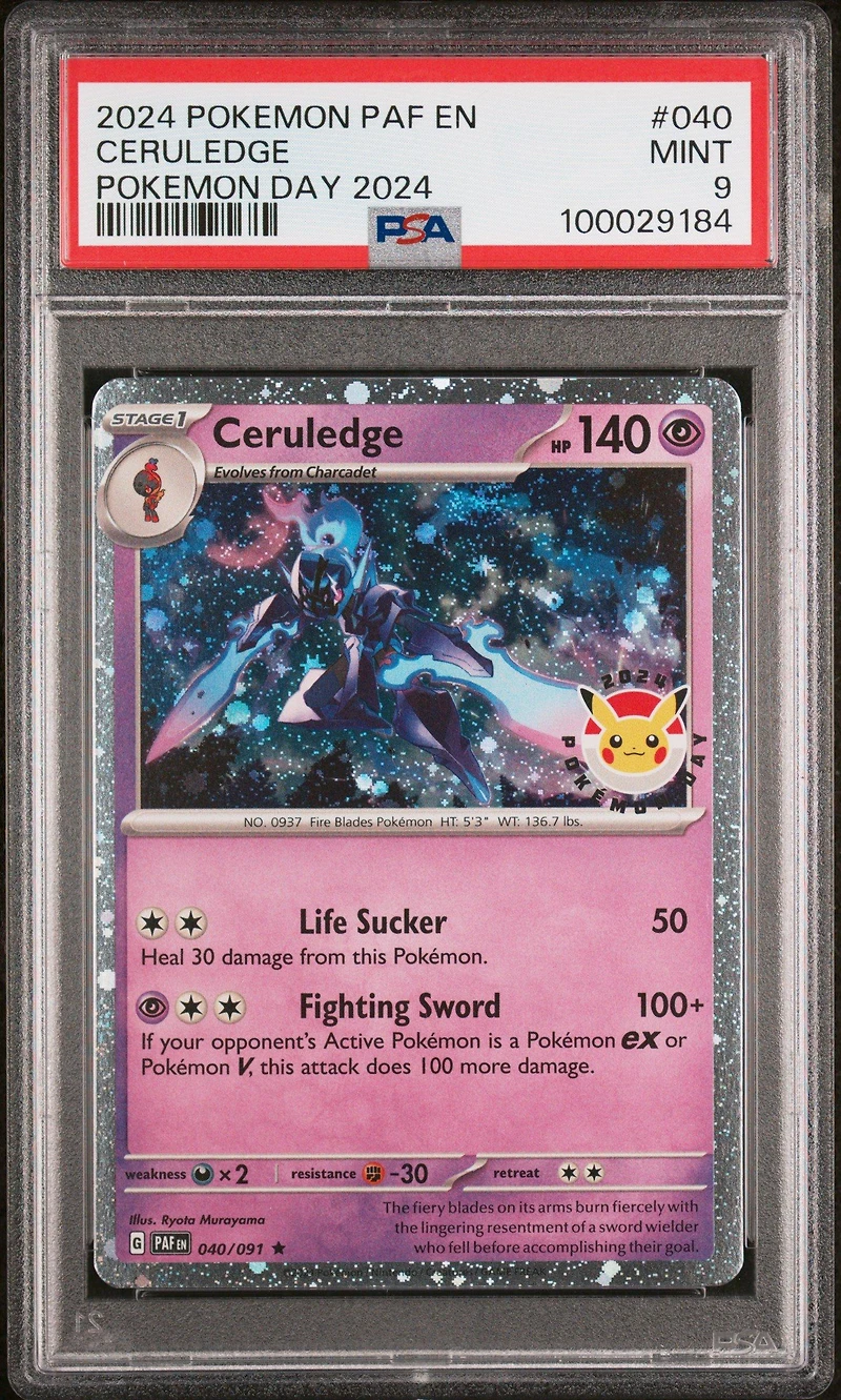 2024 Pokemon Paf En-paldean Fates 040 Ceruledge Pokemon Day 2024 PSA