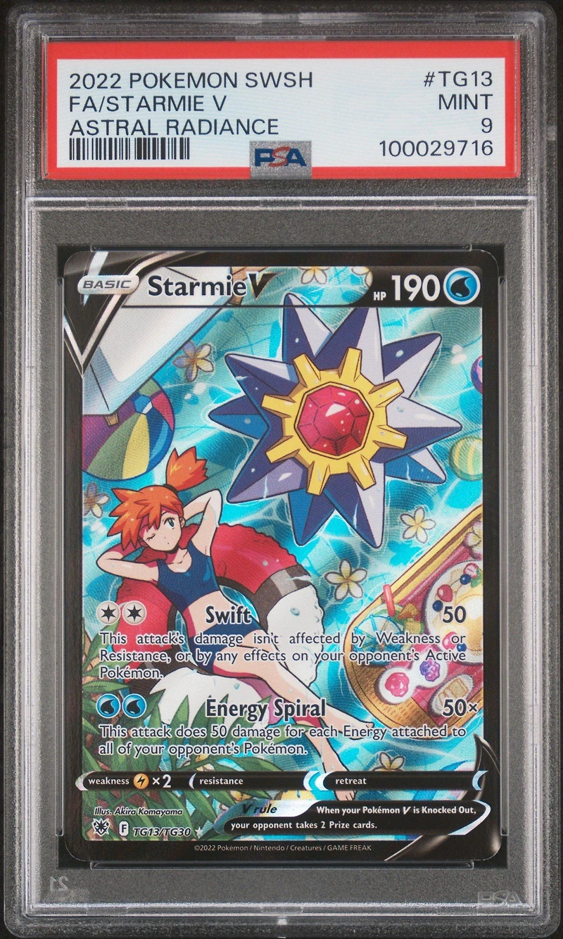 2022 Pokemon Sword & Shield Astral Radiance Tg13 Full Art/starmie V PSA