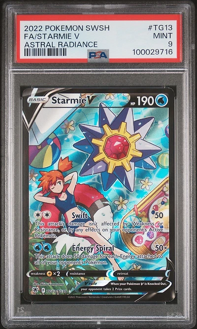 2022 Pokemon Sword & Shield Astral Radiance Tg13 Full Art/starmie V PSA