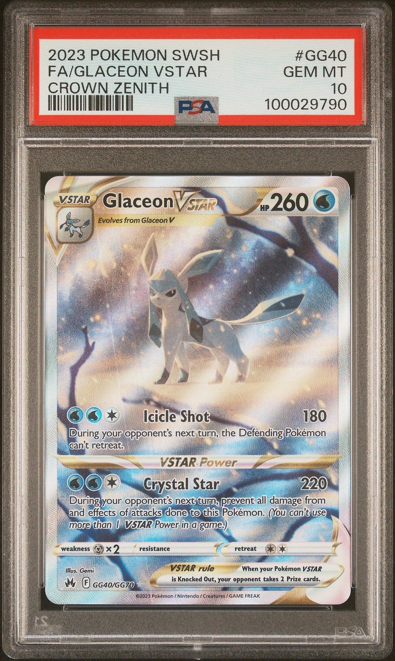 2023 Pokemon Sword And Shield Crown Zenith Gg40 Full Art/glaceon Vstar PSA