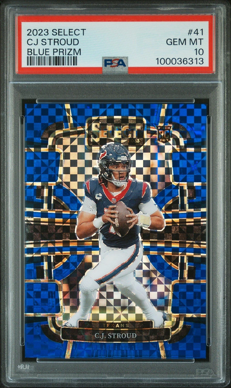 2023 Panini Select 41 Cj Stroud Blue Prizm PSA 10