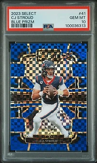 2023 Panini Select 41 Cj Stroud Blue Prizm PSA 10