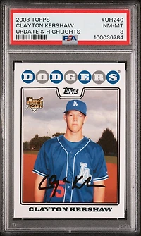 2008 Topps Update & Highlights Uh240 Clayton Kershaw PSA