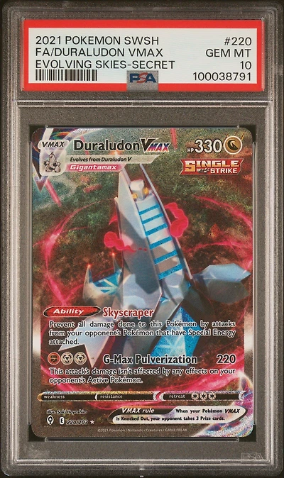 2021 Pokemon Sword & Shield Evolving Skies Full Art/duraludon Vmax Secret PSA