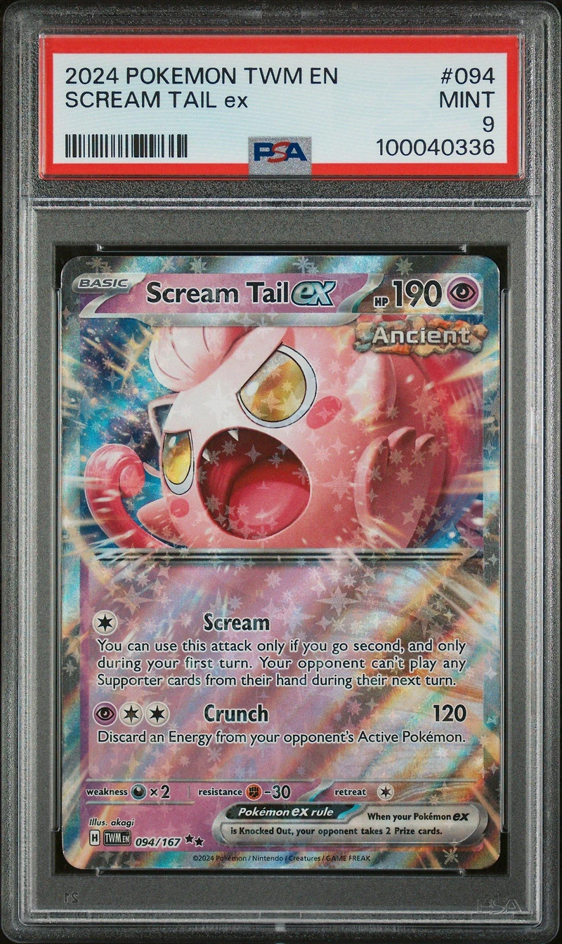 2024 Pokemon Twm En-twilight Masquerade 094 Scream Tail Ex PSA 9
