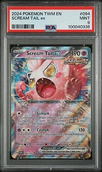 2024 Pokemon Twm En-twilight Masquerade 094 Scream Tail Ex PSA 9