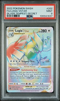 2022 Pokemon Sword & Shield Silver Tempest 202 Full Art/lugia Vstar Secret PSA