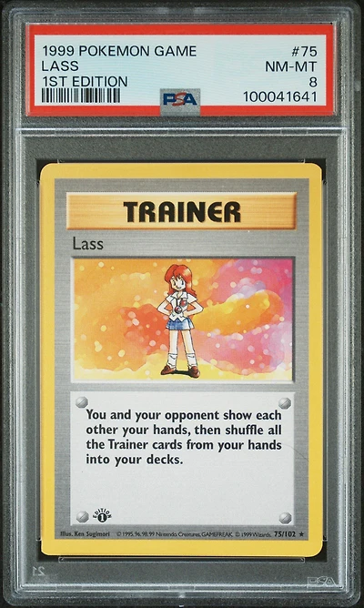 1999 Pokemon Game 75 Lass 1st Edition PSA