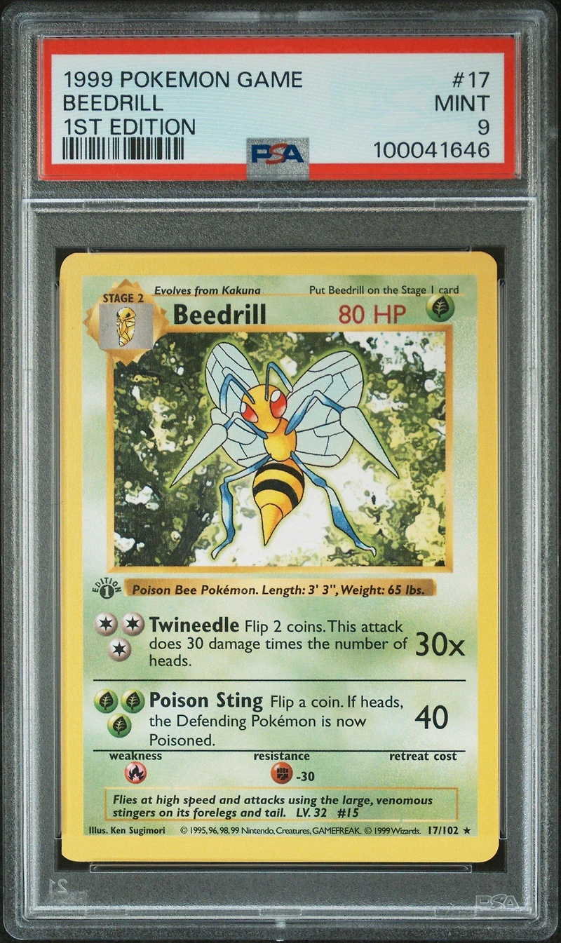 1999 Pokemon Game 17 Beedrill 1st Edition PSA