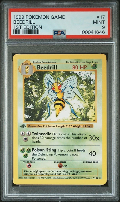 1999 Pokemon Game 17 Beedrill 1st Edition PSA
