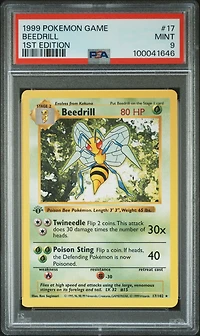 1999 Pokemon Game 17 Beedrill 1st Edition PSA