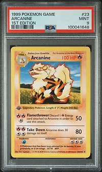 1999 Pokemon Game 23 Arcanine 1st Edition PSA