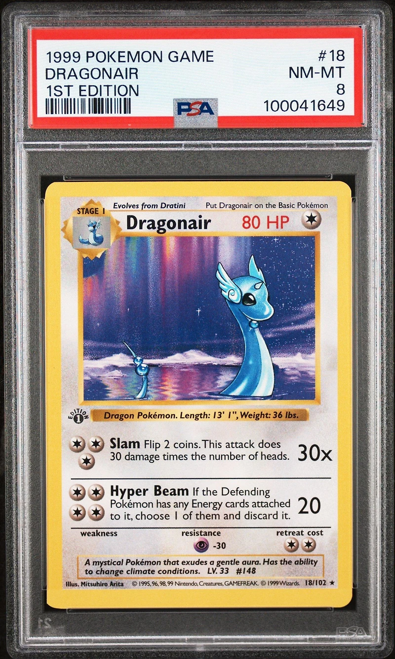 1999 Pokemon Game 18 Dragonair 1st Edition PSA