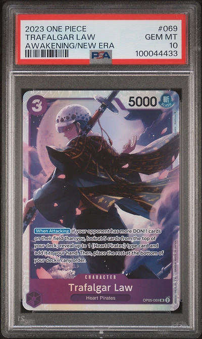 2023 One Piece Op05-awakening Of The New Era 069 Trafalgar Law PSA 10