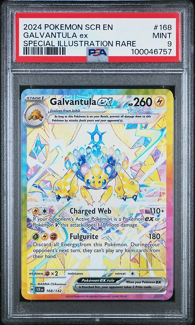 2024 Pokemon Scr En-stellar Crown 168 Galvantula Ex Special Illustration Rare PSA