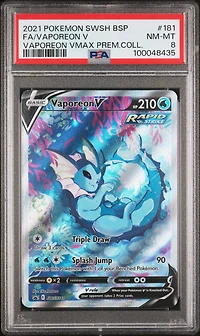 2021 Pokemon Swsh Black Star Promo 181 Full Art/vaporeon V Vaporeon Vmax Premium Collection PSA