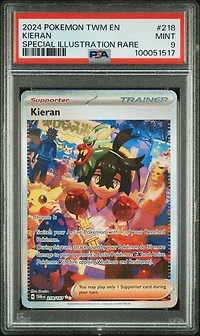 2024 Pokemon Twm En-twilight Masquerade 218 Kieran Special Illustration Rare PSA