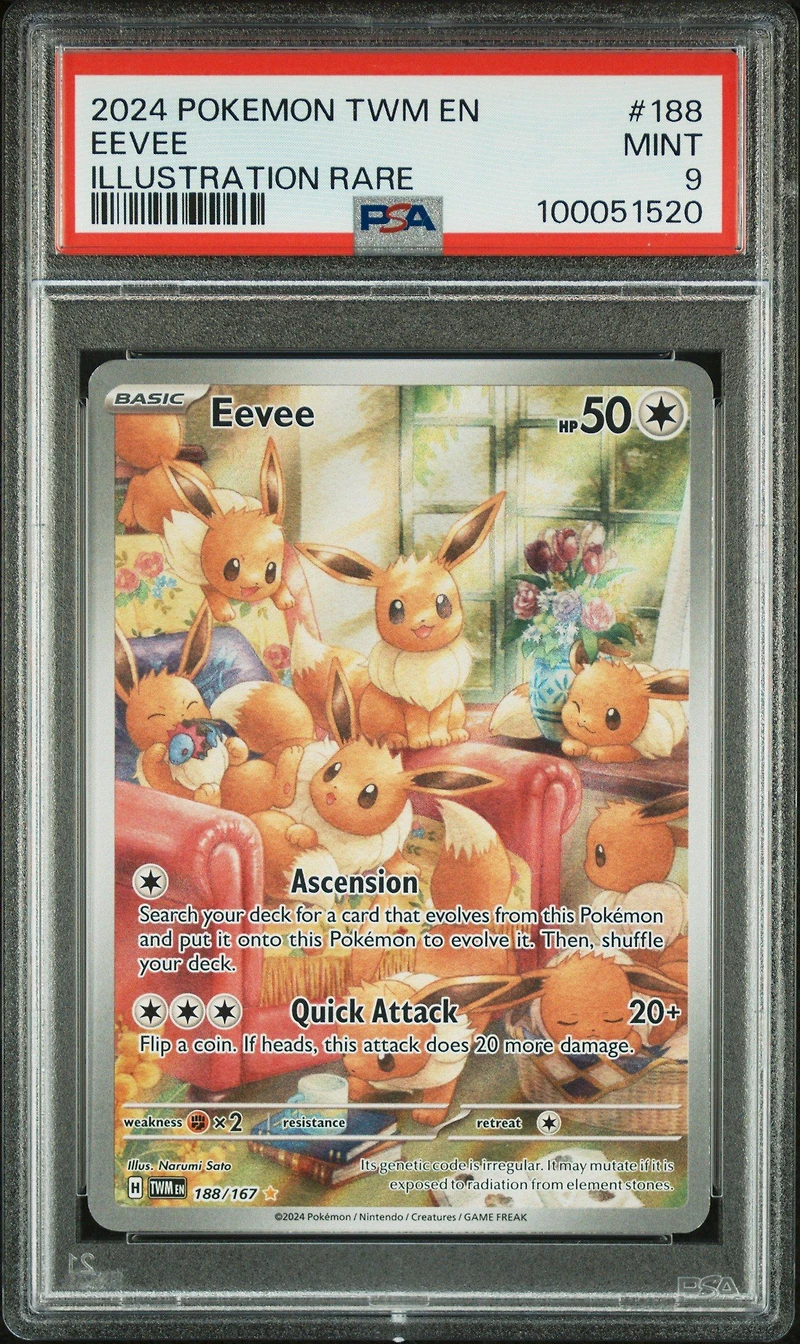 2024 Pokemon Twm En-twilight Masquerade 188 Eevee Illustration Rare PSA