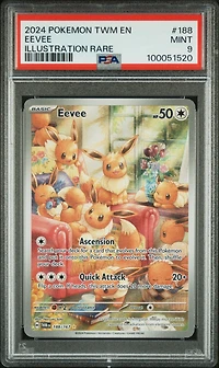 2024 Pokemon Twm En-twilight Masquerade 188 Eevee Illustration Rare PSA