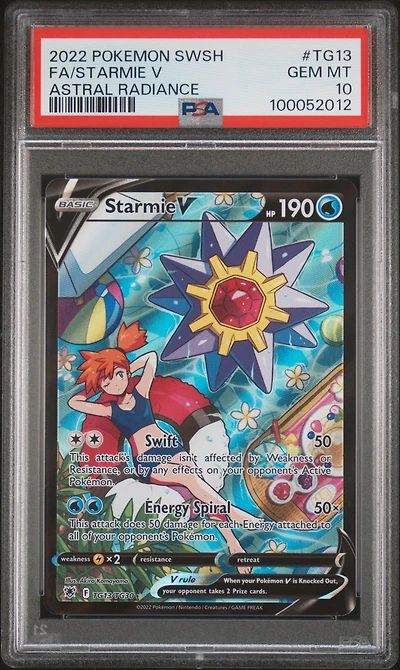 2022 Pokemon Sword & Shield Astral Radiance Tg13 Full Art/starmie V PSA
