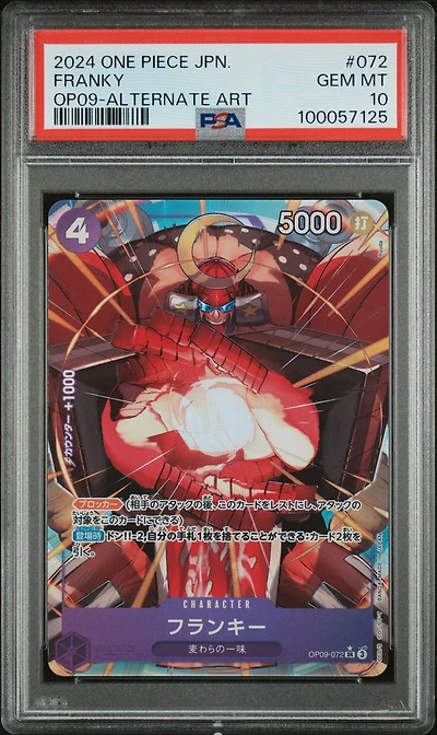 2024 One Piece Japanese Emperors In The New World 072 Franky Alternate Art PSA 10
