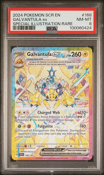 2024 Pokemon Scr En-stellar Crown 168 Galvantula Ex Special Illustration Rare PSA