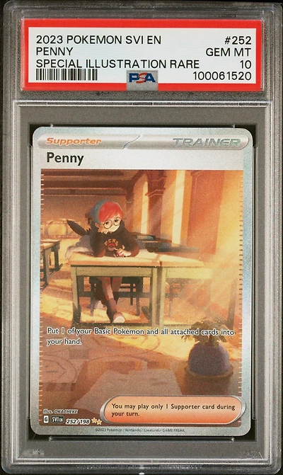 2023 Pokemon Svi En-scarlet & Violet 252 Penny Special Illustration Rare PSA