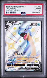 2021 Pokemon Sword & Shield Shining Fates Sv110 Full Art/lapras V PSA