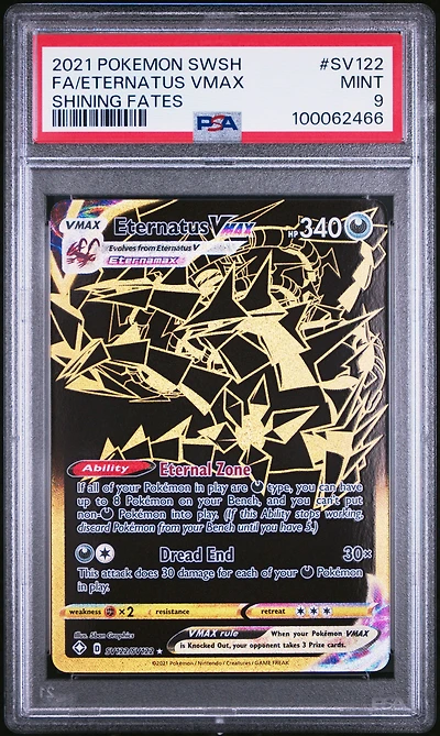2021 Pokemon Sword & Shield Shining Fates Sv122 Full Art/eternatus Vmax PSA