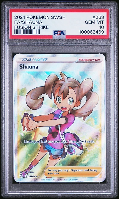 2021 Pokemon Sword & Shield Fusion Strike 263 Full Art/shauna PSA