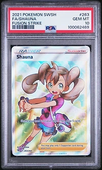 2021 Pokemon Sword & Shield Fusion Strike 263 Full Art/shauna PSA