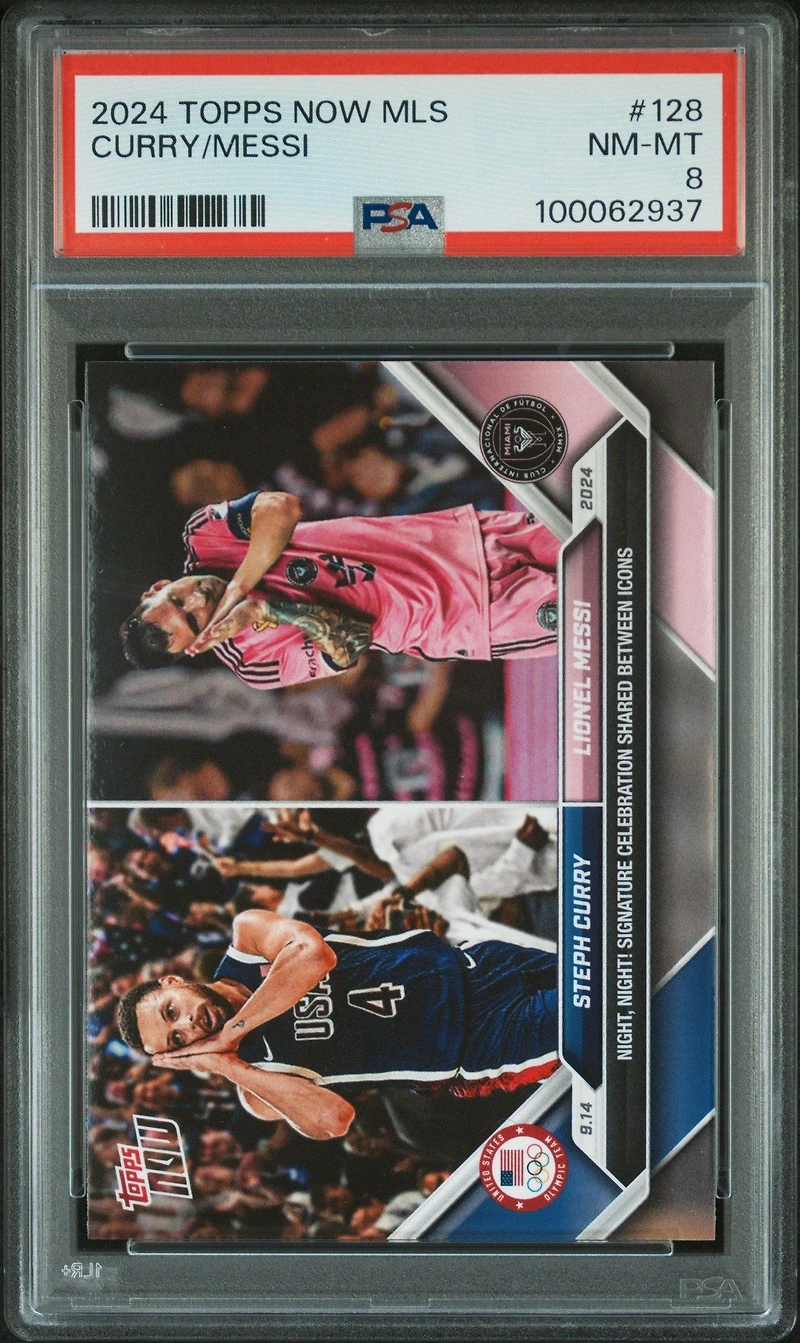 2024 Topps Now Mls 128 Lionel Messi/steph Curry PSA 8