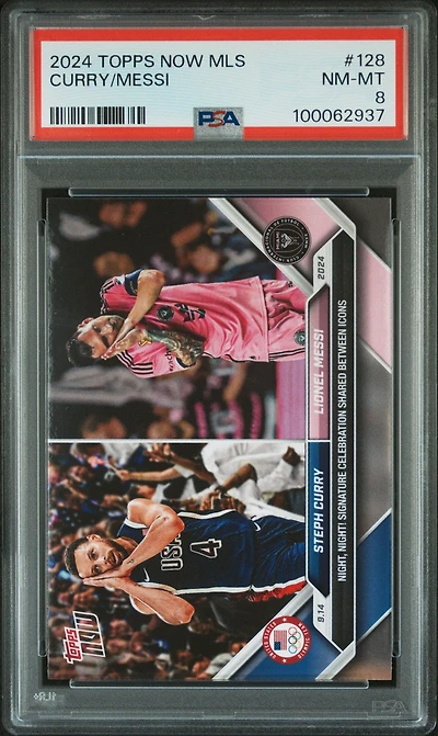 2024 Topps Now Mls 128 Lionel Messi/steph Curry PSA 8