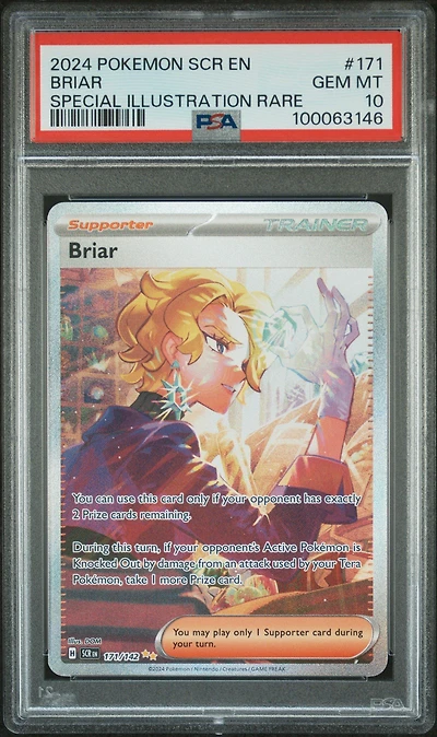 2024 Pokemon Scr En-stellar Crown 171 Briar Special Illustration Rare PSA