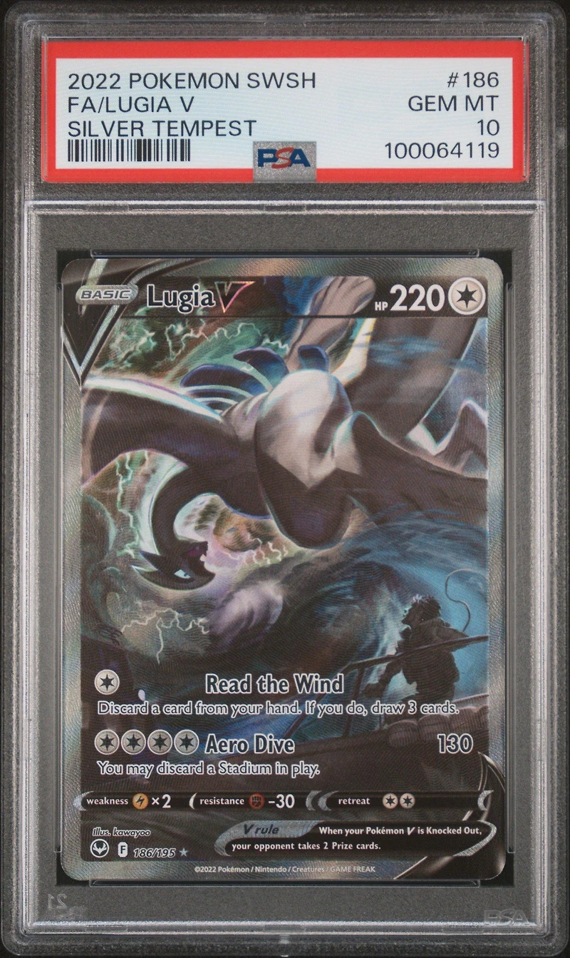 2022 Pokemon Sword & Shield Silver Tempest Full Art/lugia V PSA