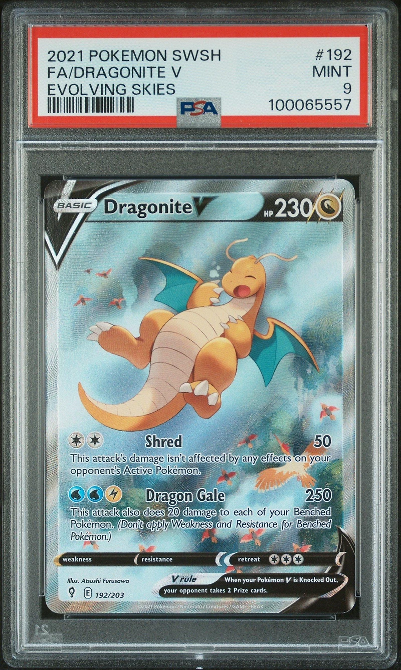 2021 Pokemon Sword & Shield Evolving Skies Full Art/dragonite V PSA
