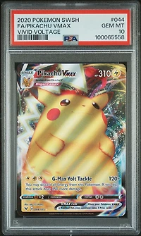 2020 Pokemon Sword & Shield Vivid Voltage 044 Full Art/pikachu Vmax PSA