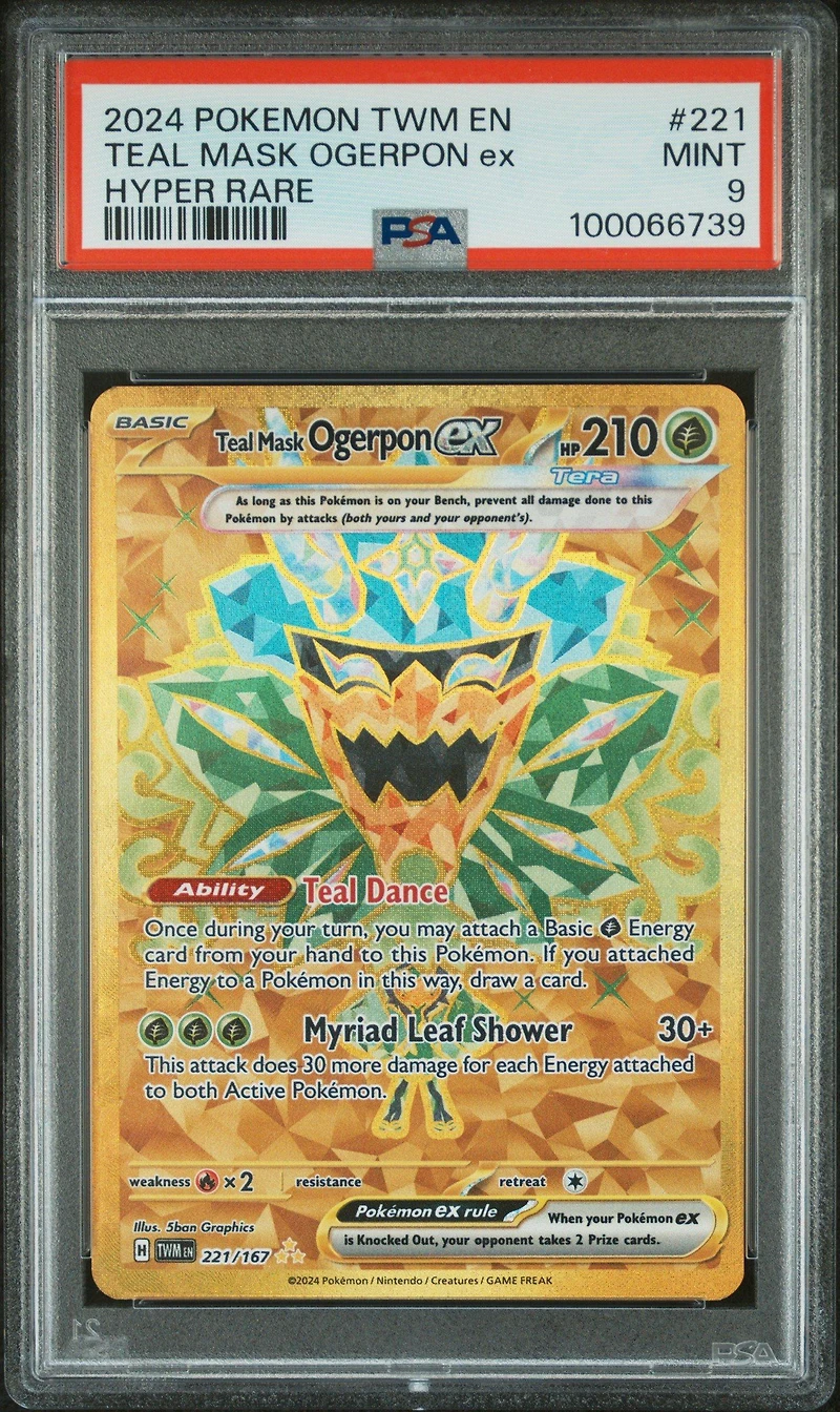 2024 Pokemon Twm En-twilight Masquerade 221 Teal Mask Ogerpon Ex Hyper Rare PSA