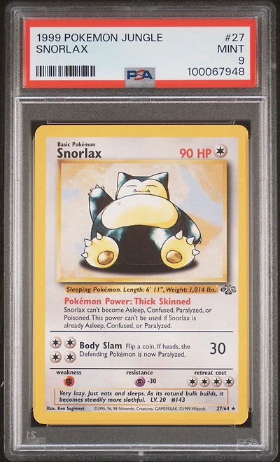 1999 Pokemon Jungle Snorlax PSA