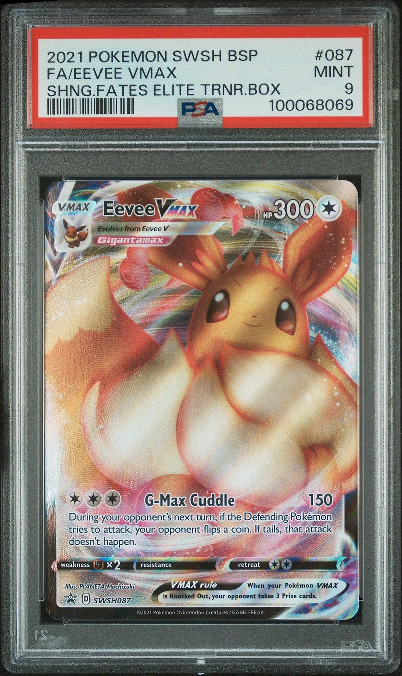 2021 Pokemon Swsh Black Star Promo 087 Full Art/eevee Vmax Shining Fates Elite Trainer Box PSA