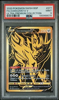 2020 Pokemon Swsh Black Star Promo 077 Full Art/zamazenta V Ultra Premium Collection PSA