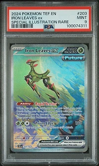 2024 Pokemon Tef En-temporal Forces 203 Iron Leaves Ex Special Illustration Rare PSA